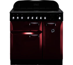RANGEMASTER  Elan 90 Electric Induction Range Cooker - Cranberry & Chrome